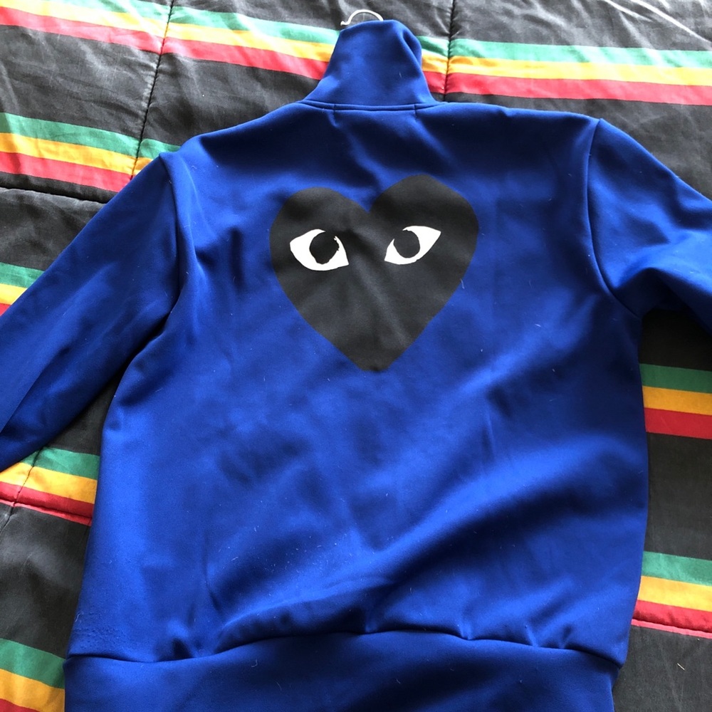 CDG play blue full zip track jacket